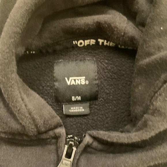 Vans Black Logo Zip Up Hoodie Sweatshirt - Picture 5 of 5